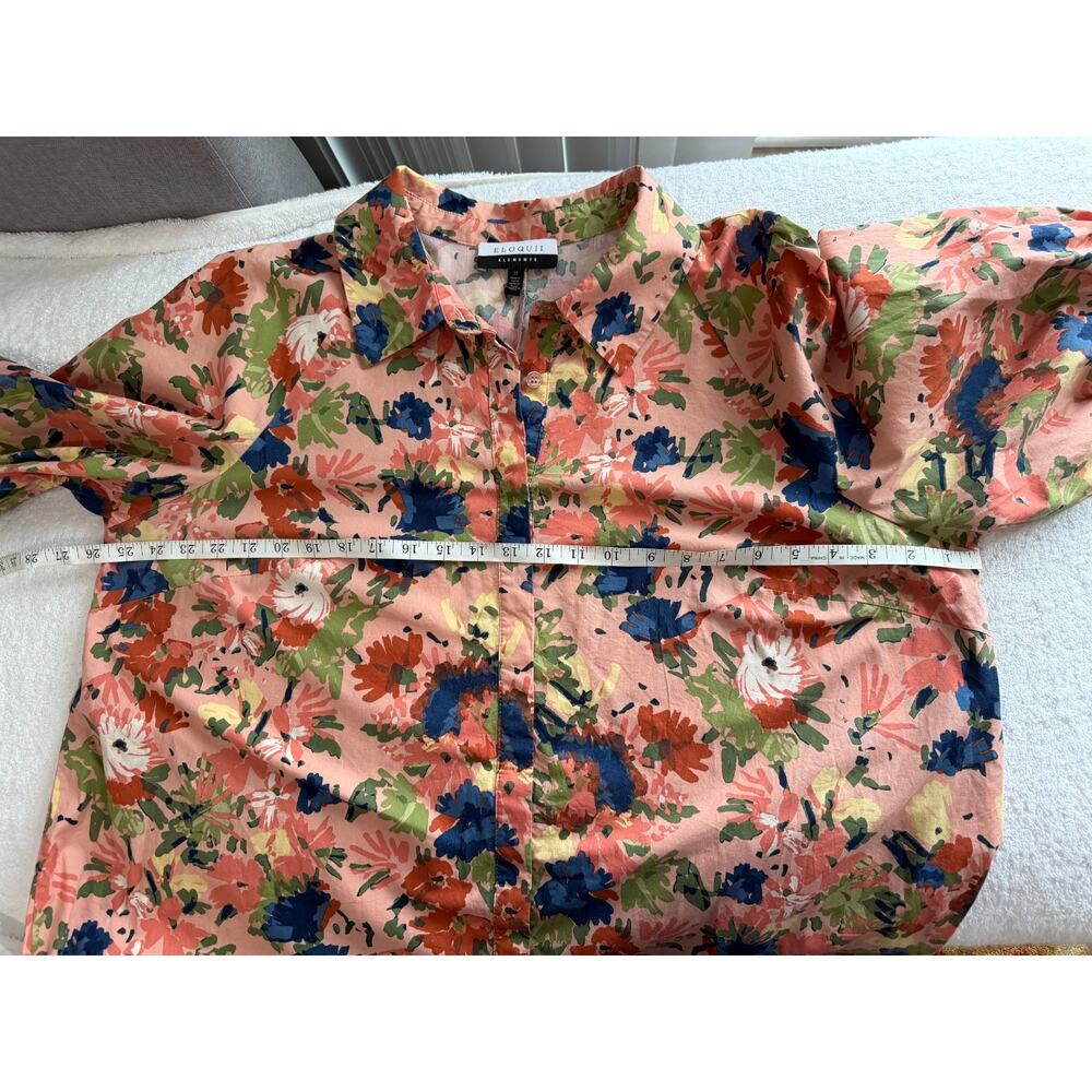 Eloquii Elements Print fit and flair , tiered Dress with Puff Sleeves, Size 22 - Picture 6 of 10